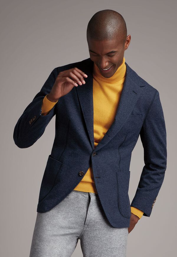 Blue Paul Stuart Wool Cashmere Jersey | UK_PAUL15257