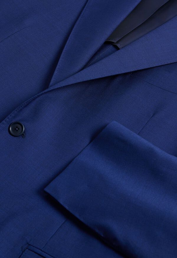 Blue Paul Stuart Wool Tick Weave Suit | UK_PAUL77426