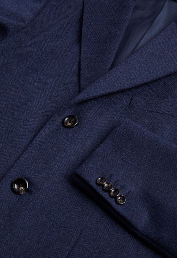 Blue Paul Stuart Wool & Cashmere Herringbone | UK_PAUL62330