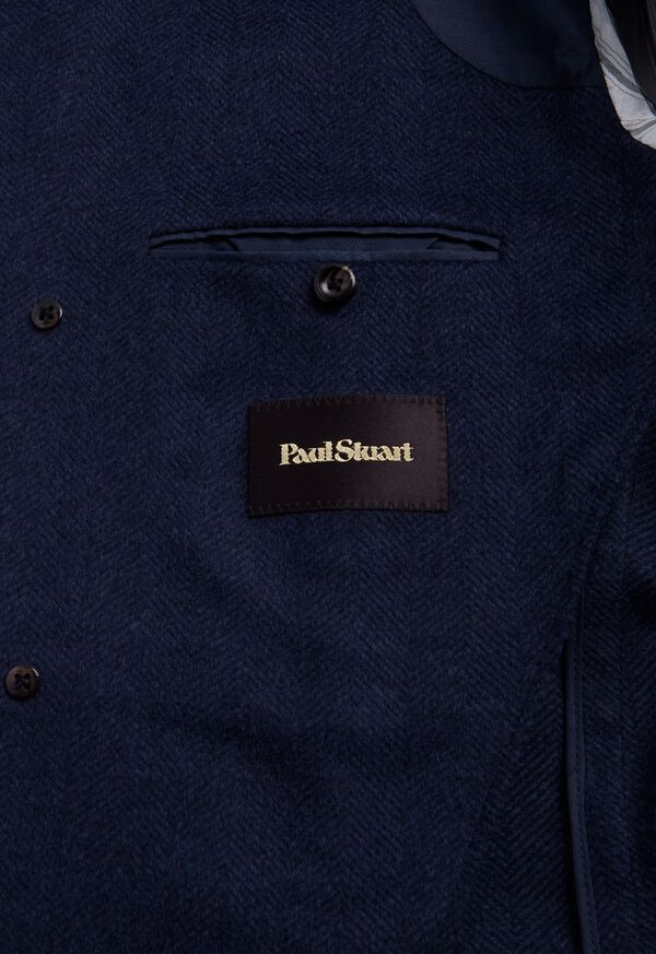 Blue Paul Stuart Wool & Cashmere Herringbone | UK_PAUL62330