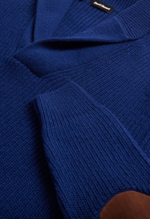 Blue Paul Stuart Wool & Cashmere Shawl Collar | UK_PAUL20374