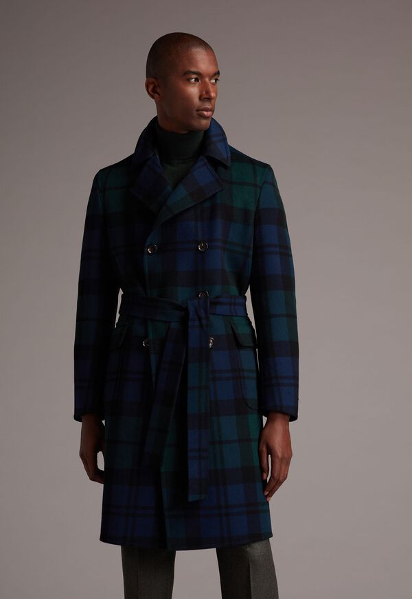 Blue / Green Paul Stuart Plaid Double Face | UK_PAUL81584