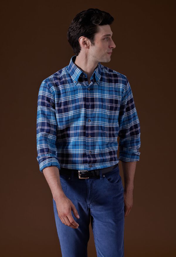 Blue / Purple Paul Stuart Flannel Plaid | UK_PAUL47767