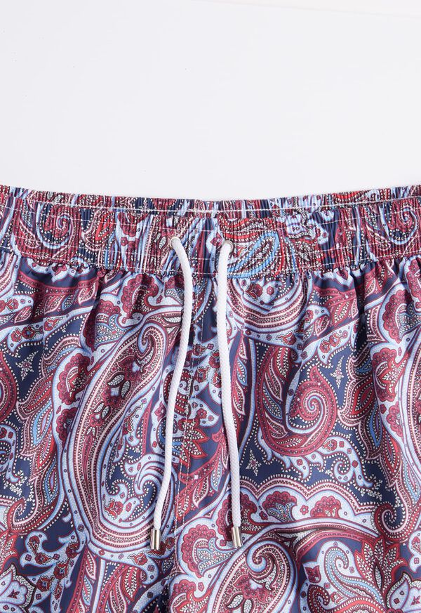 Blue / Red Paul Stuart Paisley Print Swim Trunk | UK_PAUL74141