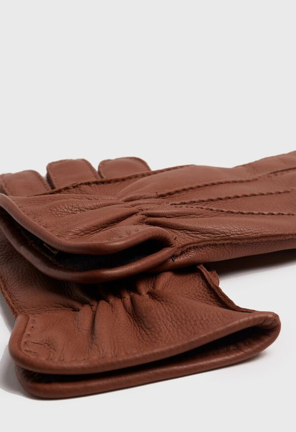 Brown Paul Stuart Deerskin Leather Glove with Cashmere Lining | UK_PAUL33971