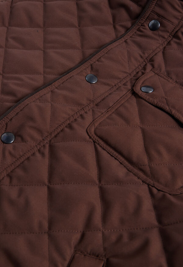 Brown Paul Stuart Diamond Quilted Vest | UK_PAUL73026