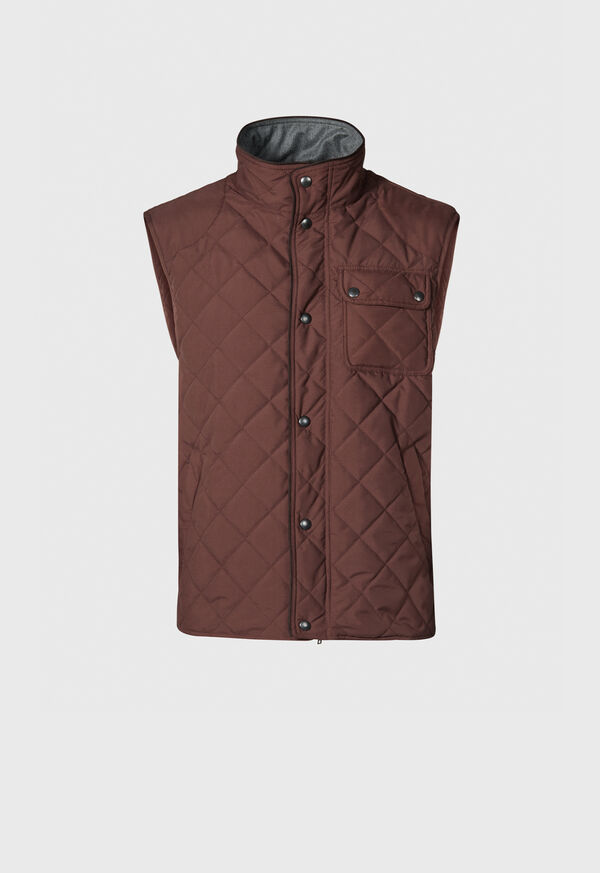 Brown Paul Stuart Diamond Quilted Vest | UK_PAUL73026