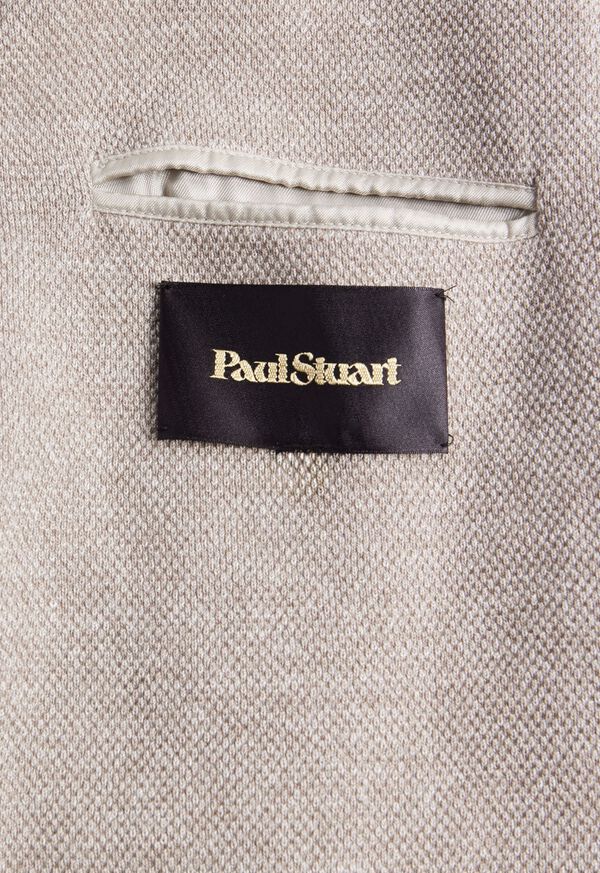 Brown Paul Stuart Linen Cotton Piqué Knit Blazer | UK_PAUL91892