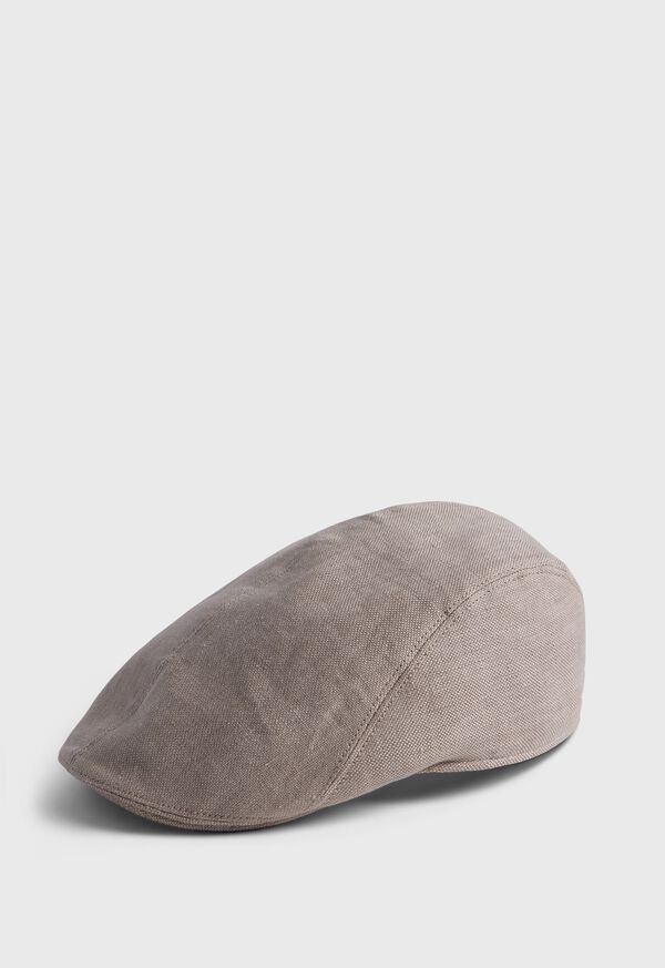 Brown Paul Stuart Linen Hopsack Ivy Cap | UK_PAUL64145