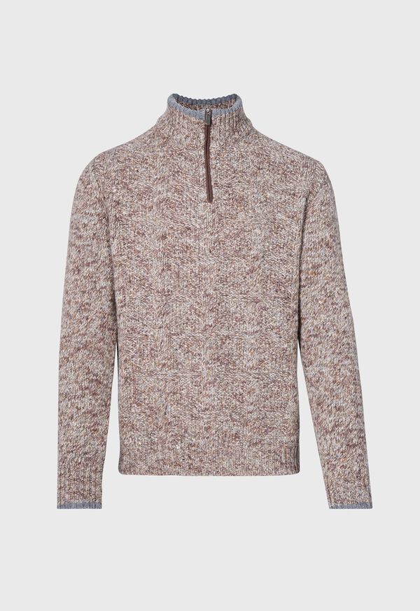 Brown Paul Stuart Marled Quarter Zip | UK_PAUL30531