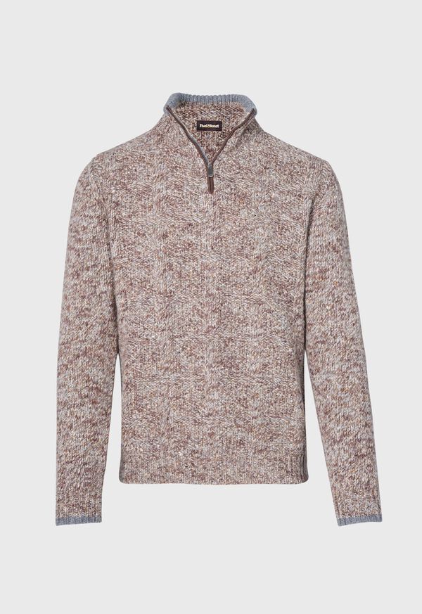 Brown Paul Stuart Marled Quarter Zip | UK_PAUL30531