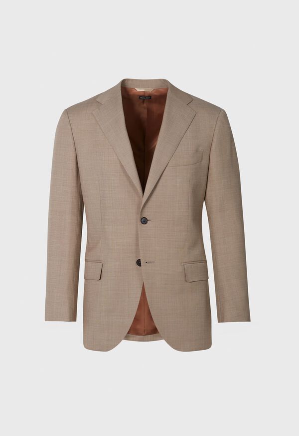 Brown Paul Stuart Mélange Tan All Year Wool Suit | UK_PAUL78434