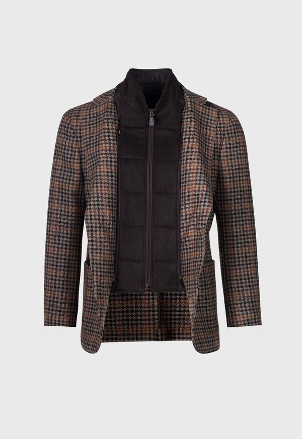 Brown Paul Stuart Plaid Jacket with Removable | UK_PAUL19863