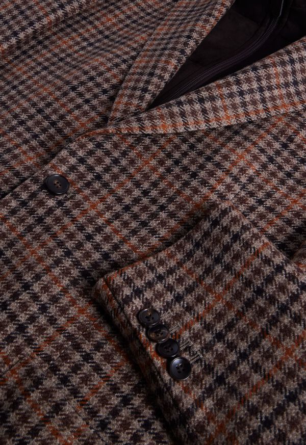 Brown Paul Stuart Plaid Jacket with Removable | UK_PAUL19863