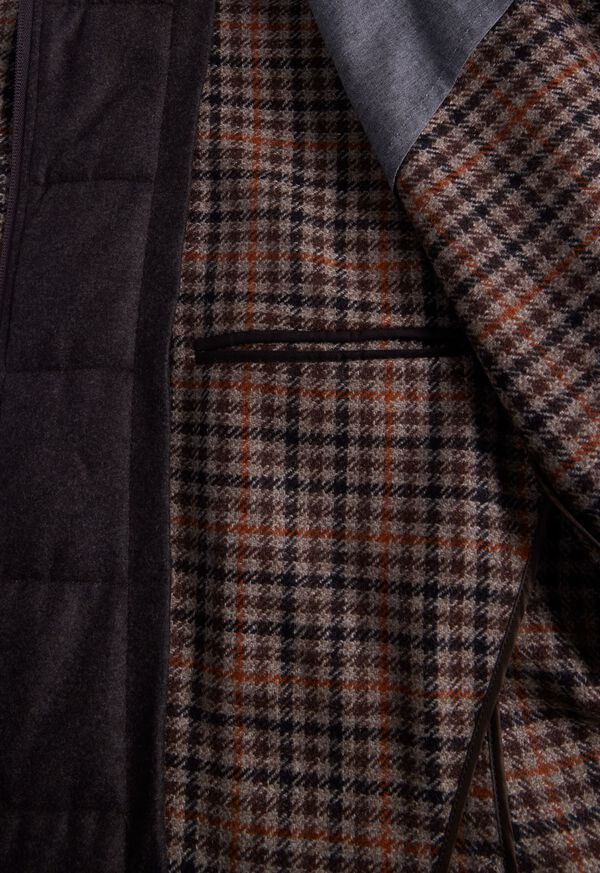 Brown Paul Stuart Plaid Jacket with Removable | UK_PAUL19863