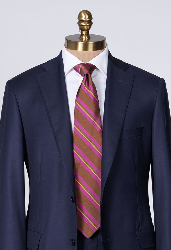 Brown Paul Stuart Silk Mogador Stripe | UK_PAUL31546