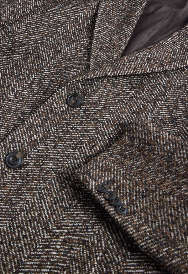 Brown Paul Stuart Tweed Single Breasted Coat | UK_PAUL13476