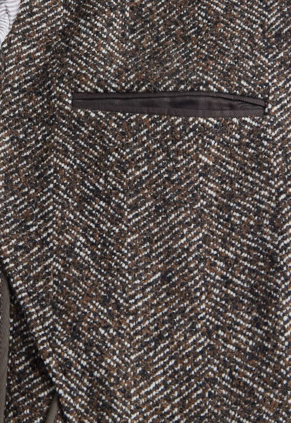 Brown Paul Stuart Tweed Single Breasted Coat | UK_PAUL13476