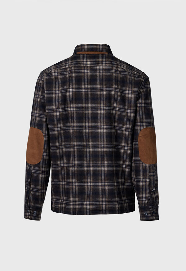 Brown Paul Stuart Wool Plaid Overshirt | UK_PAUL42061