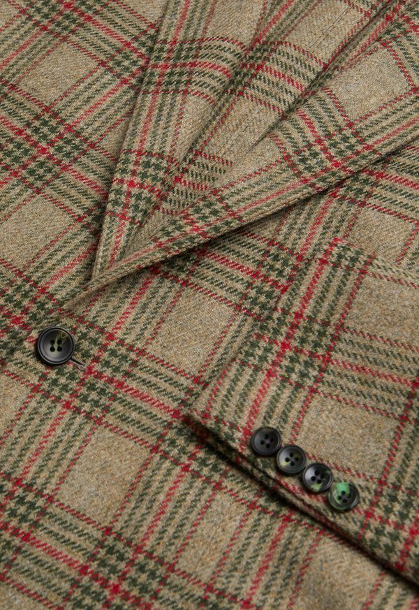 Brown / Green Paul Stuart Plaid Wool Soft Constructed | UK_PAUL78459