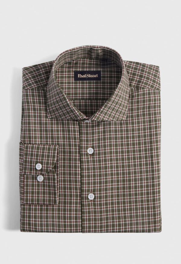 Brown / Olive Paul Stuart Cotton Flannel Plaid | UK_PAUL90872