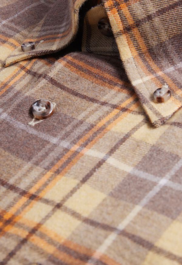 Brown / Yellow Paul Stuart Flannel Plaid | UK_PAUL95439