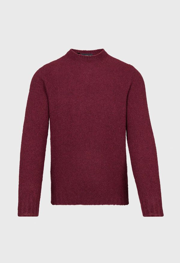 Burgundy Paul Stuart Bouclé Knit Crewneck | UK_PAUL51313