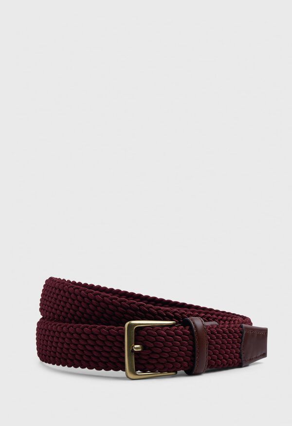 Burgundy Paul Stuart Braided Stretch Nylon | UK_PAUL74947