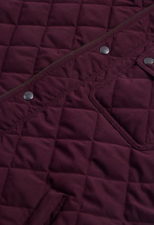 Burgundy Paul Stuart Diamond Quilted Vest | UK_PAUL36794