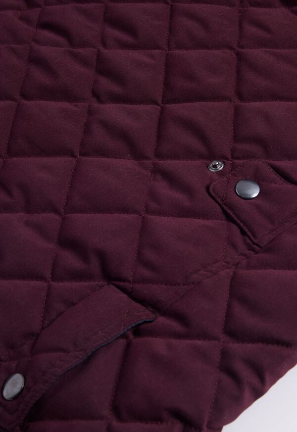 Burgundy Paul Stuart Diamond Quilted Vest | UK_PAUL36794