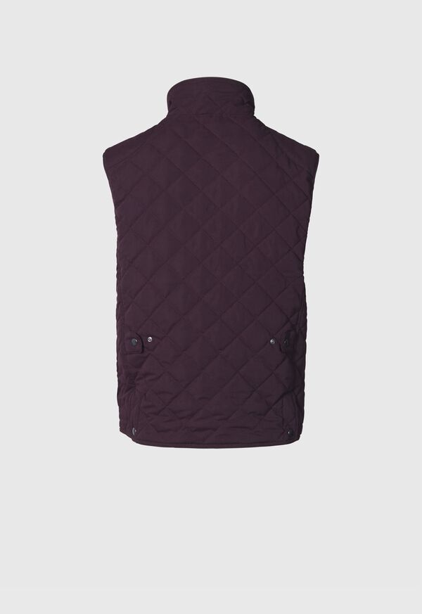 Burgundy Paul Stuart Diamond Quilted Vest | UK_PAUL36794