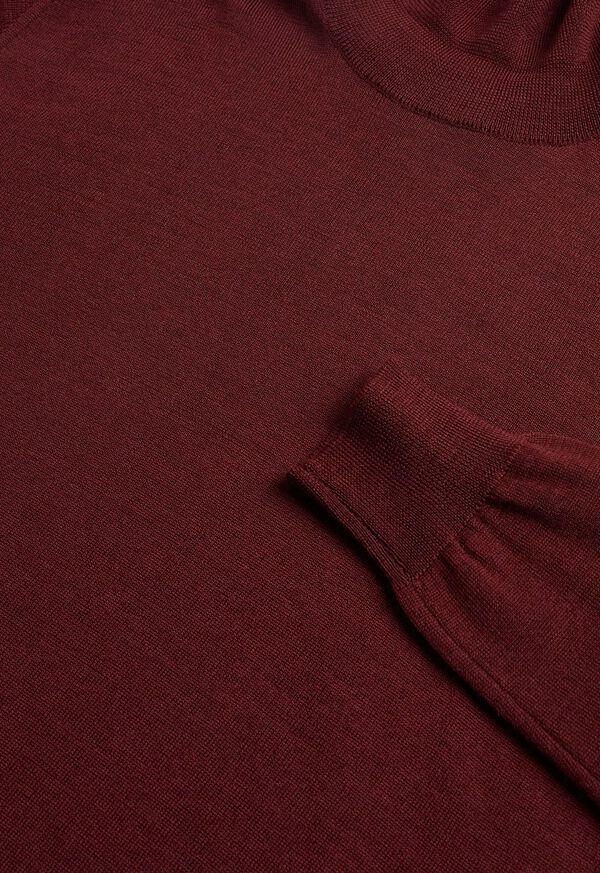 Burgundy Paul Stuart Merino Wool Turtleneck | UK_PAUL38514