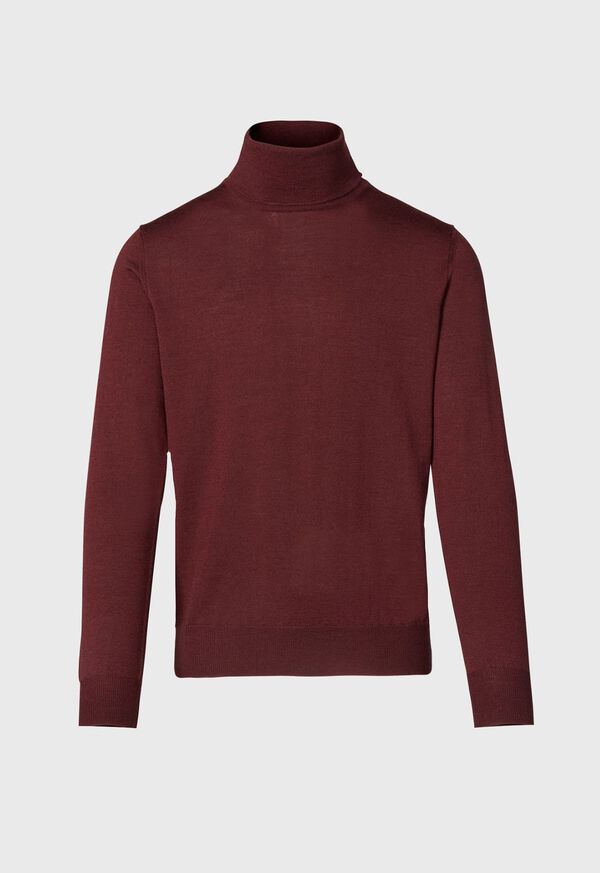 Burgundy Paul Stuart Merino Wool Turtleneck | UK_PAUL38514