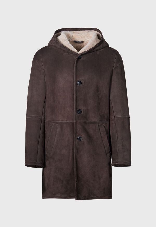 Chocolate Paul Stuart Long Shearling Coat | UK_PAUL55421