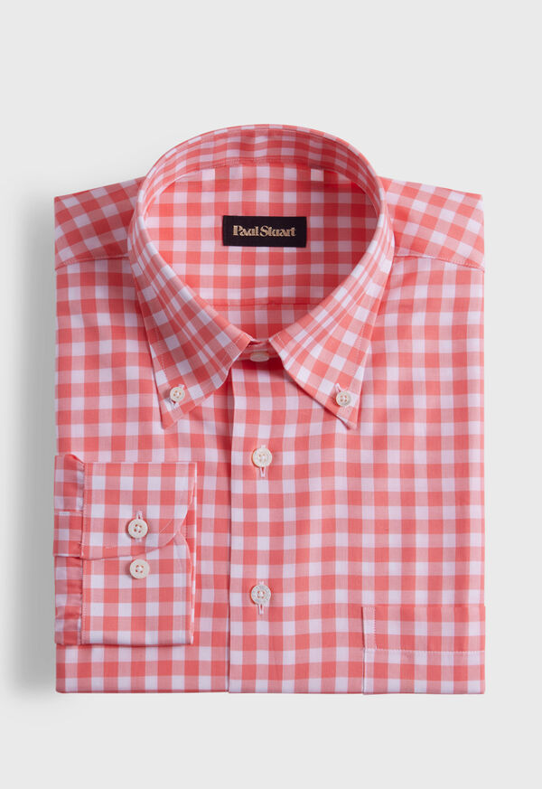 Coral Paul Stuart Cotton Gingham | UK_PAUL14663