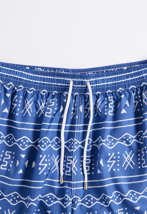 Dark Blue Paul Stuart Batik Print Swim Trunk | UK_PAUL27798