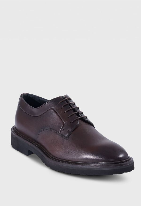 Dark Brown Paul Stuart Bartlett Leather Derby | UK_PAUL38224