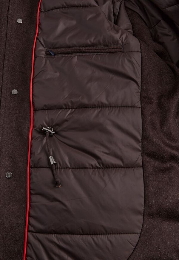 Dark Brown Paul Stuart Cashmere Parka with Hood | UK_PAUL14982