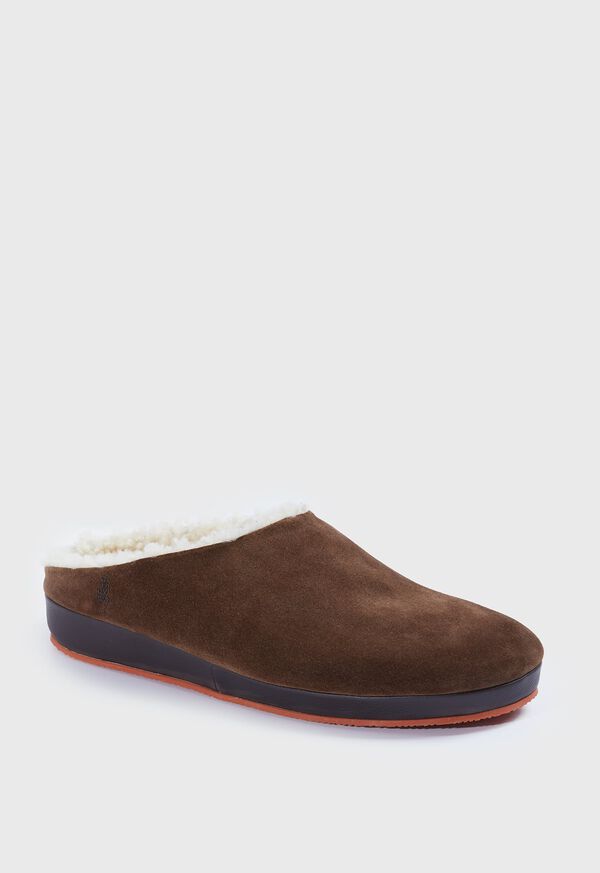 Dark Brown Paul Stuart Hampton II Shearling Clog | UK_PAUL70831