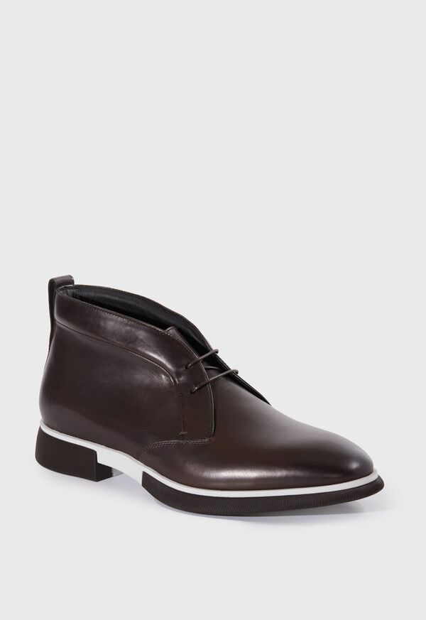 Dark Brown Paul Stuart Malibu Leather Chukka | UK_PAUL57642