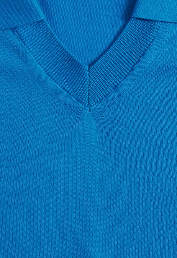 Deep Blue Paul Stuart Organic Cotton Open Collar | UK_PAUL38858