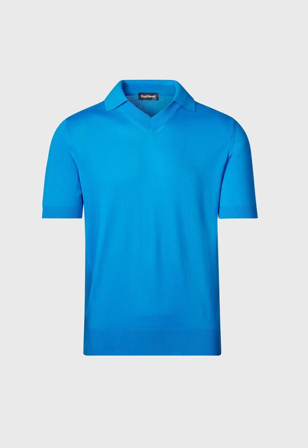 Deep Blue Paul Stuart Organic Cotton Open Collar | UK_PAUL38858