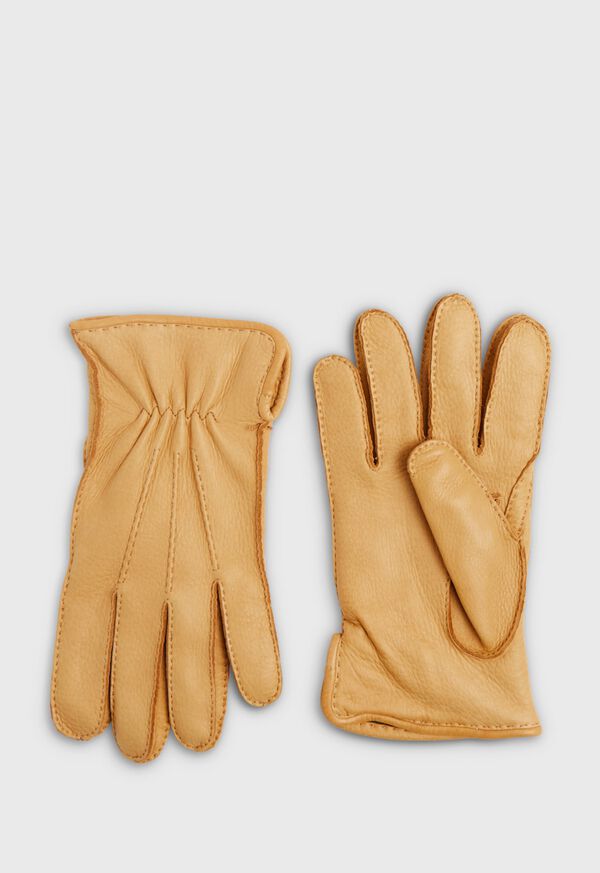 Gold Paul Stuart Deerskin Leather Glove with Cashmere Lining | UK_PAUL71831