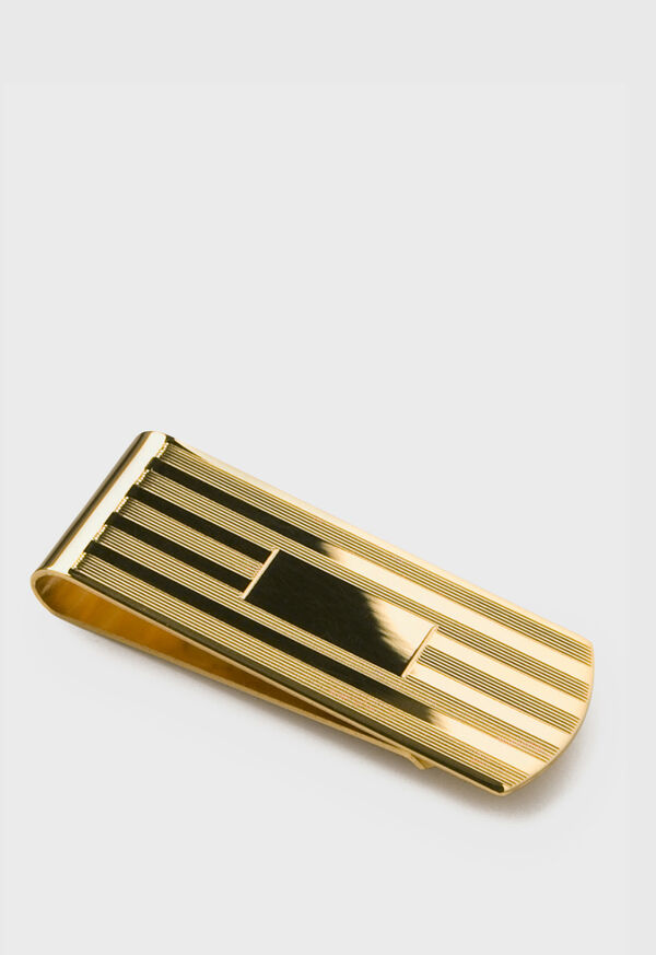 Gold Paul Stuart Engine Turned Money Clip | UK_PAUL62309