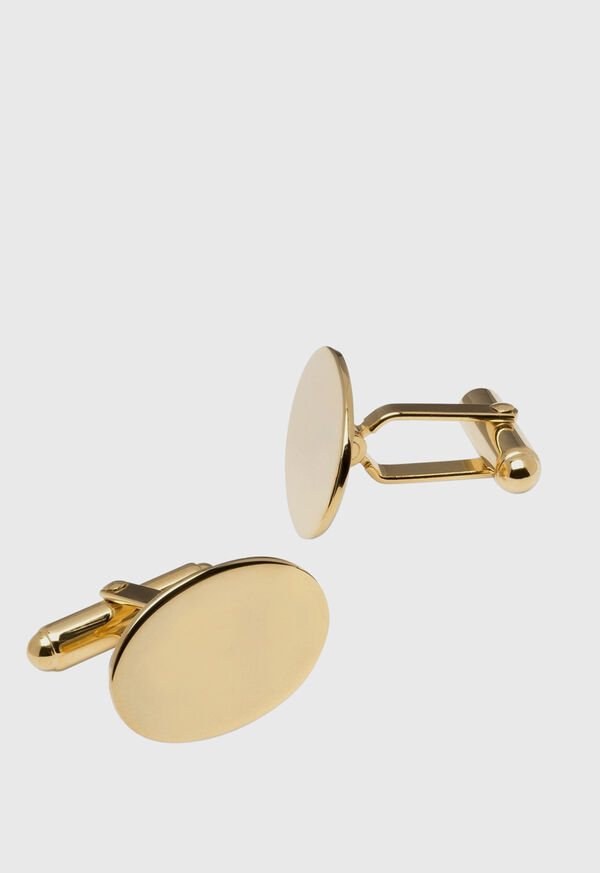 Gold Paul Stuart Gold Vermeil Oval Cufflinks | UK_PAUL94376