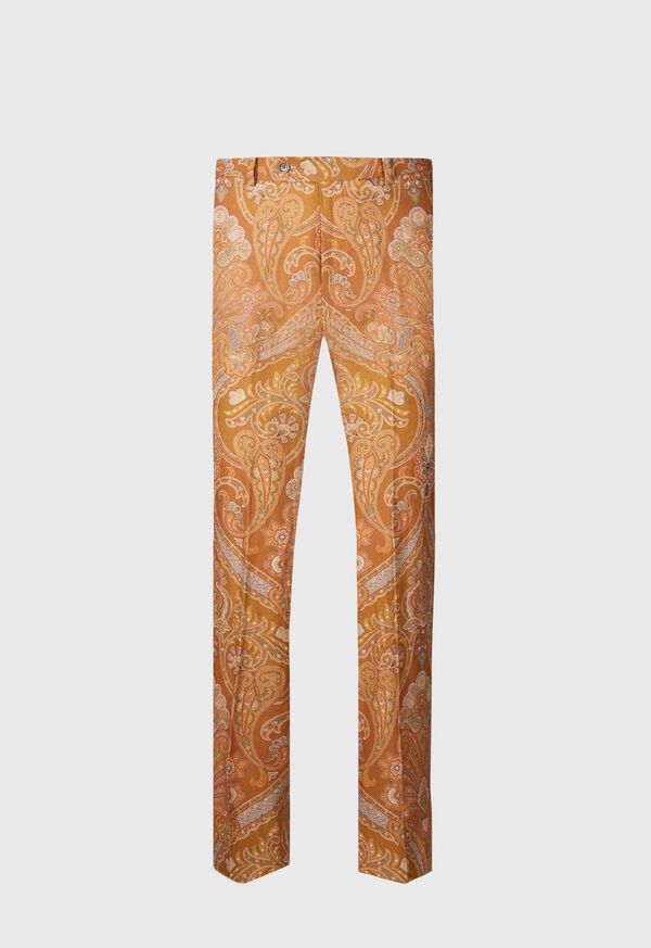 Gold Paul Stuart Printed Paisley Linen | UK_PAUL57035