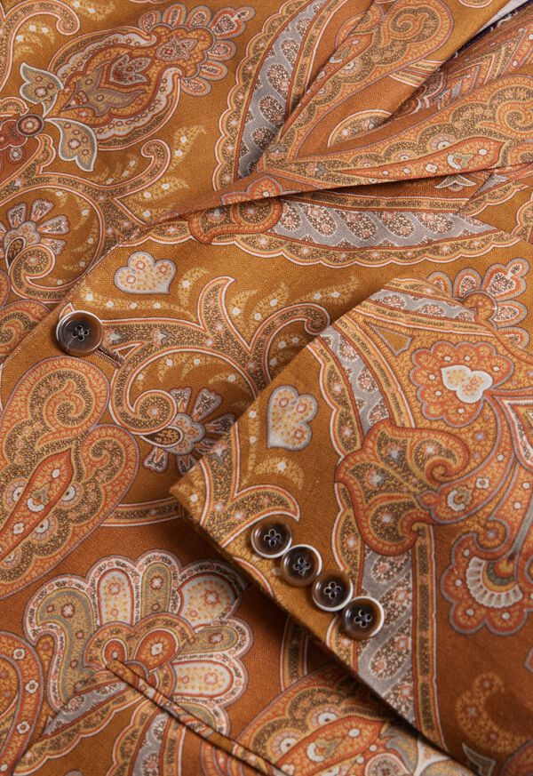 Gold Paul Stuart Printed Paisley Linen | UK_PAUL99277