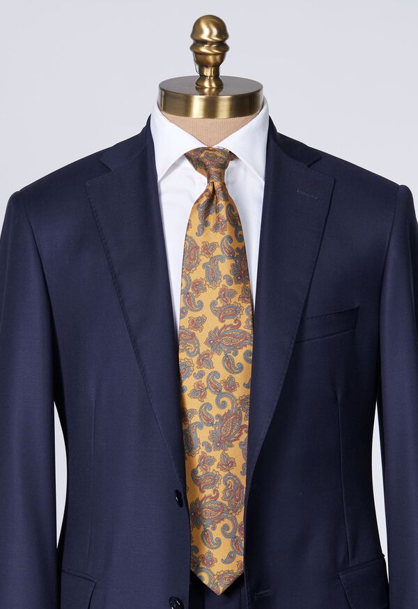 Gold Paul Stuart Silk Paisley Print | UK_PAUL31255