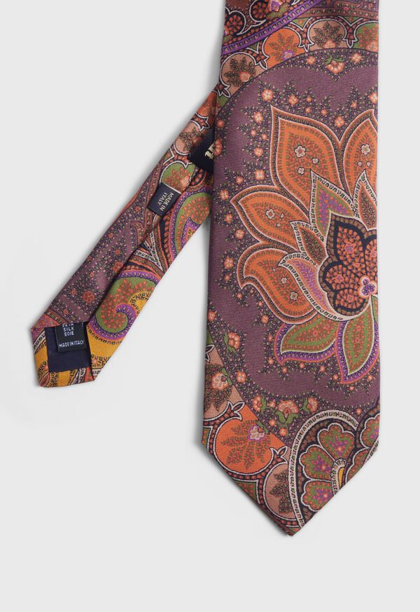 Gold Paul Stuart Silk Paisley Print | UK_PAUL31255