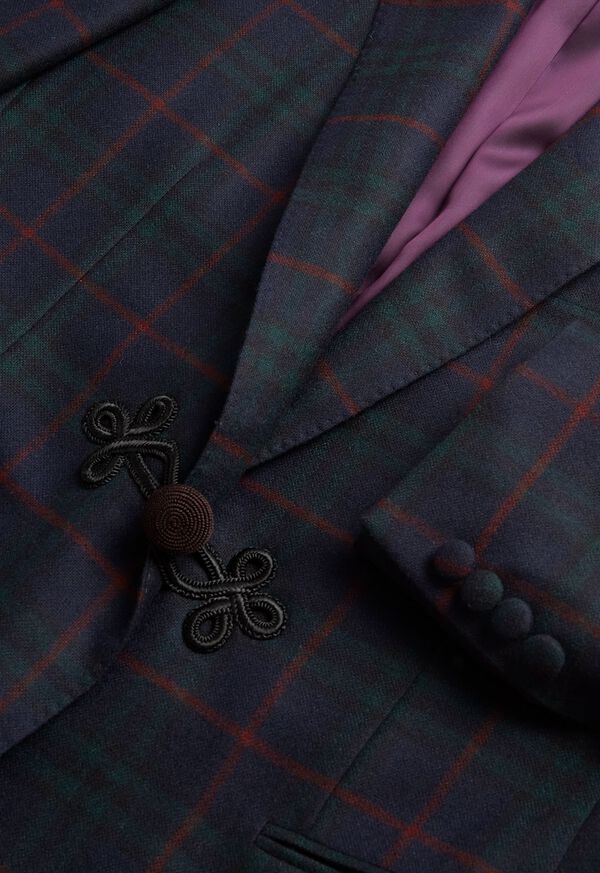 Green Paul Stuart Cashmere Plaid Dinner | UK_PAUL51233